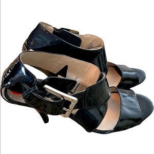 🔥 Michael Kors Black strap buckle heels, 2 inch heel, size 6,